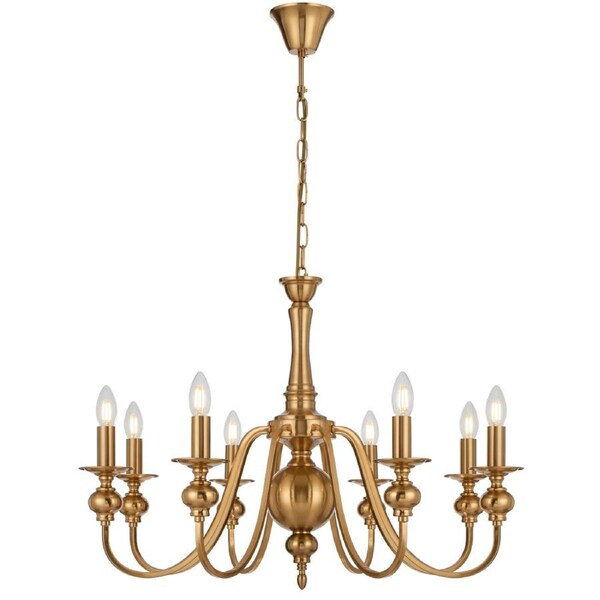 Solwood TFS Copper Pendant, 8-Light Statement Ceiling Fixture with 2m Chain