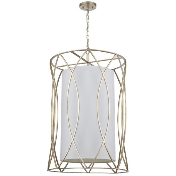 Aurora TFS Antique Silver Eight-Light Pendant with Chain for Elegant Interiors