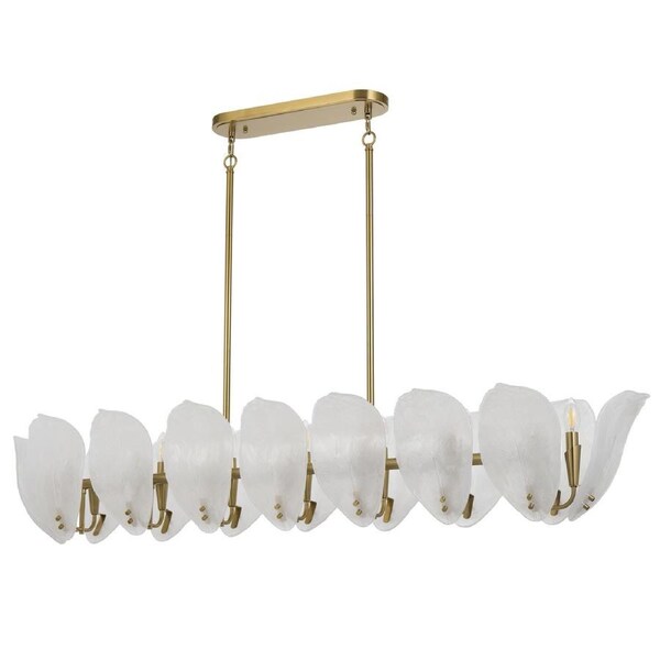 Cluj TFS Brass Rectangle Pendant with Frost Glass Shades for Dining or Living