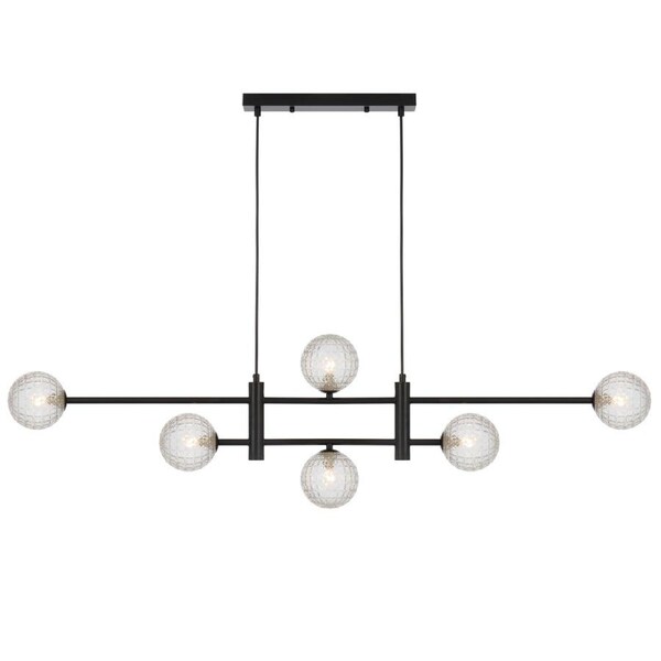 Ferrara TFS Luxe Black Frame Pendant with Clear Prism Glass Accents