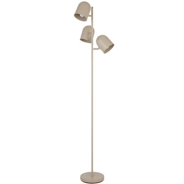 Livorno TFS Taupe Satin Floor Lamp, 3-Light Design with Adjustable Head Switch