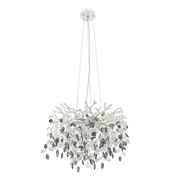 Vilnius TFS Chrome Crystal Pendant with Clear and Smoke Glass for Modern Homes