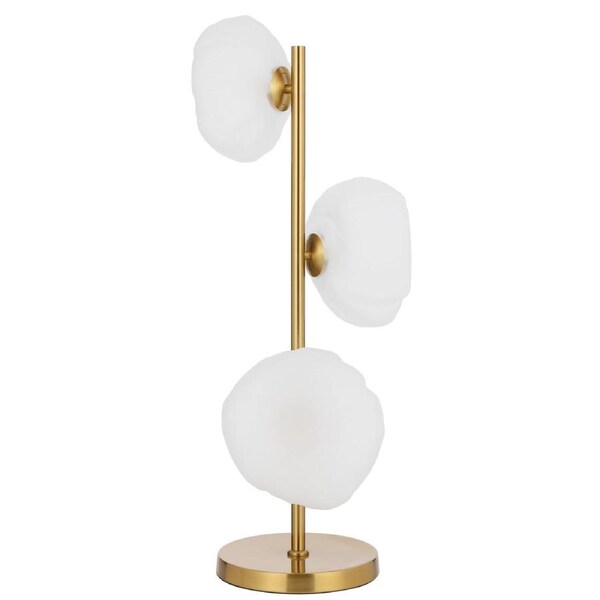 Chamonix TFS Antique Gold Table Lamp with Frosted Glass for Classic Accent Lighting