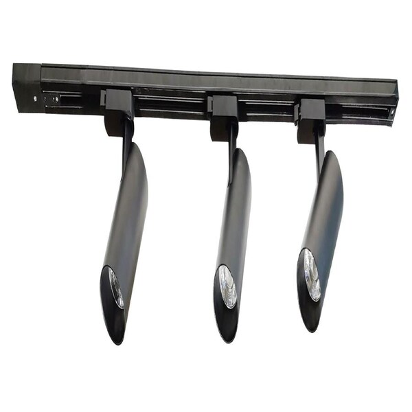 Paris TFS 55 Black Trackspot Lighting with 3 Adjustable LED Spot Heads Design