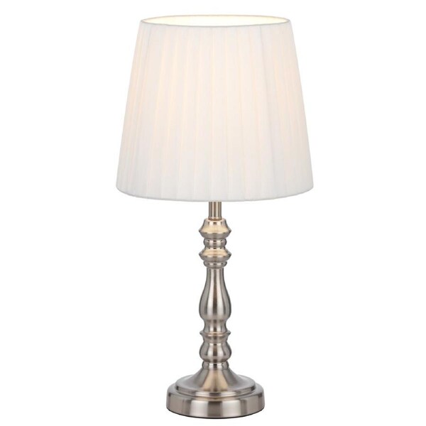 Santander TFS Nickel and Ivory Table Lamp with Soft Plated Finish for Timeless Style