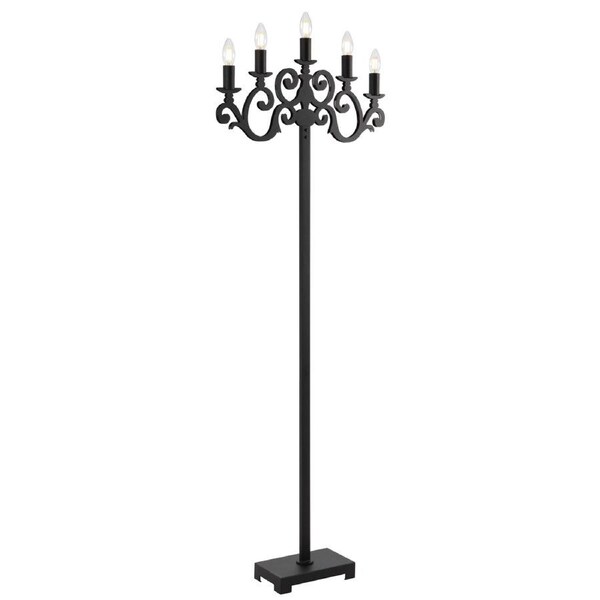 Echo TFS Black Textured Floor Lamp with Five Lights for Modern Minimalist Styling