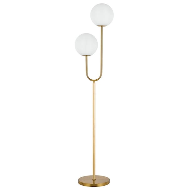 Cantomark TFS Antique Gold and Opal Matt Floor Lamp for Classic Elegant Interiors