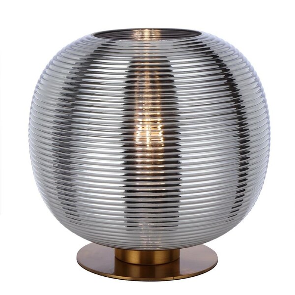 Vigo TFS Antique Gold Table Lamp with Chrome Glass for Stylish Accent Lighting