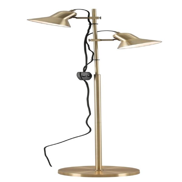 Trondheim TFS Antique Brass Two-Light Floor Lamp for Elegant Classic Living Spaces