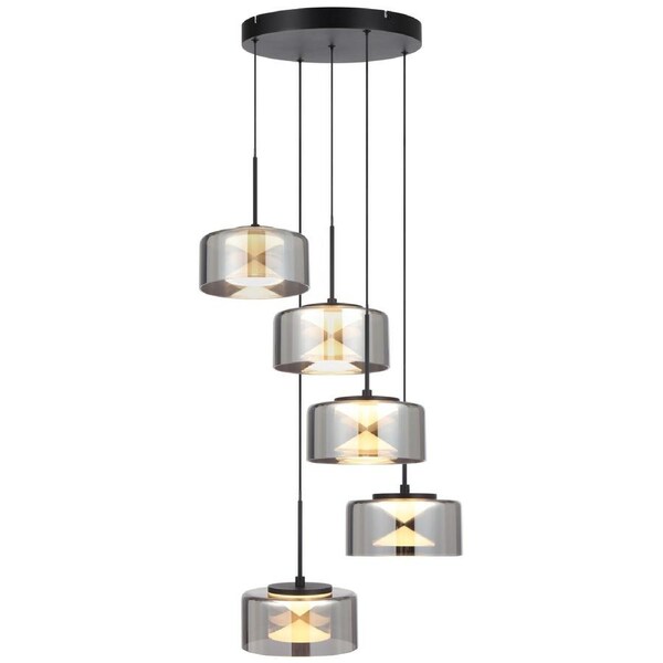 Limerick TFS Black Sandy Five-Light LED Pendant with 3CCT Adjustable Colour Output