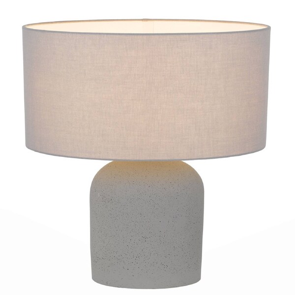 Cantolux TFS Medium Concrete Table Lamp with Soft Grey Linen Shade for Decor