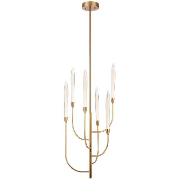 Catanzaro TFS Gold Crystal Pendant with LED Lights for Sparkling Interior Accents