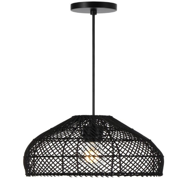 Cantoton TFS Black Rattan Pendant Light with E27 Socket for Coastal Home Decor