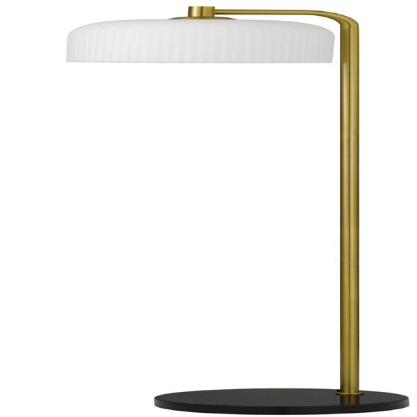 Vitaline TFS Black Marble and Gold Floor Lamp with Opal Matt Glass Shade Accent