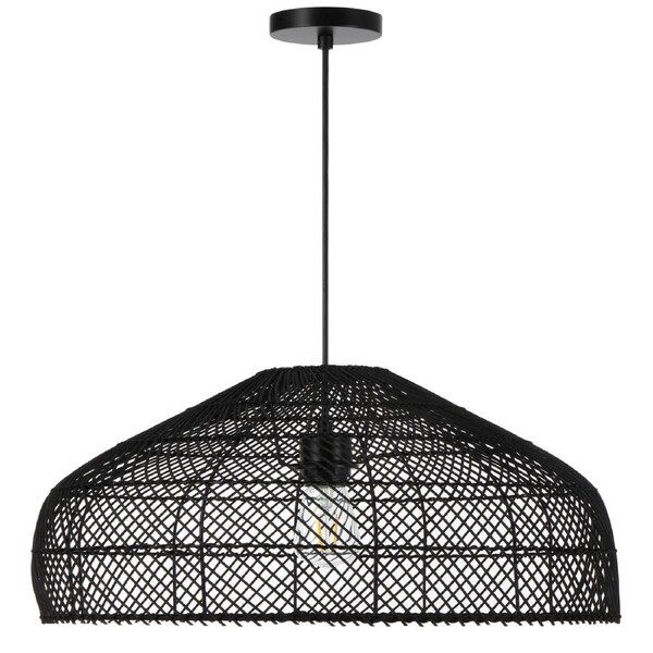 Lumoline TFS Black Rattan Pendant Light for Stylish Coastal and Modern Interiors