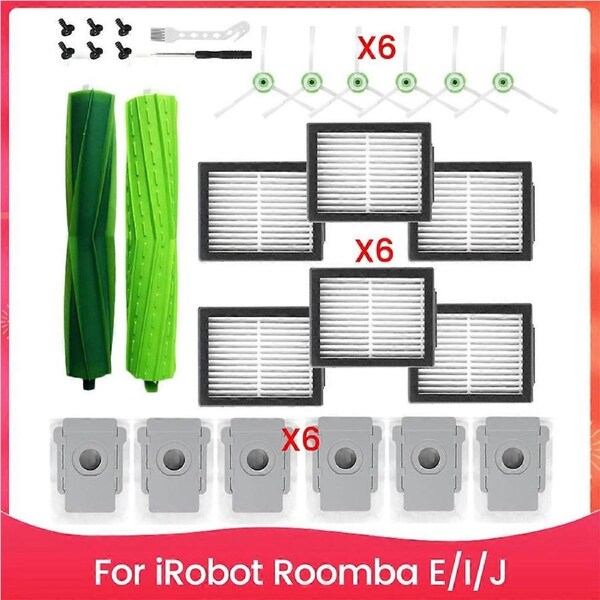 Accessories for E/I/J Series Robot Vacuum, Replacement Parts Main Brush, Side Brush, Filter, Dust Bags