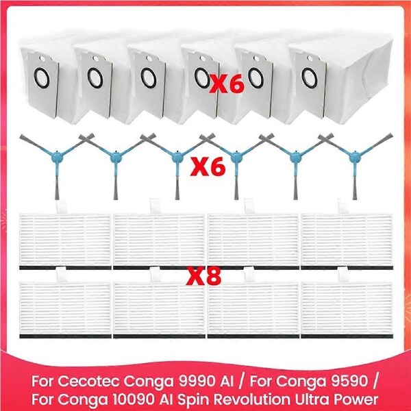 For 9990 AI/ 9590/ 10090 AI Revolution Ultra Power Home Vacuum Parts Side Brush Dust Bag