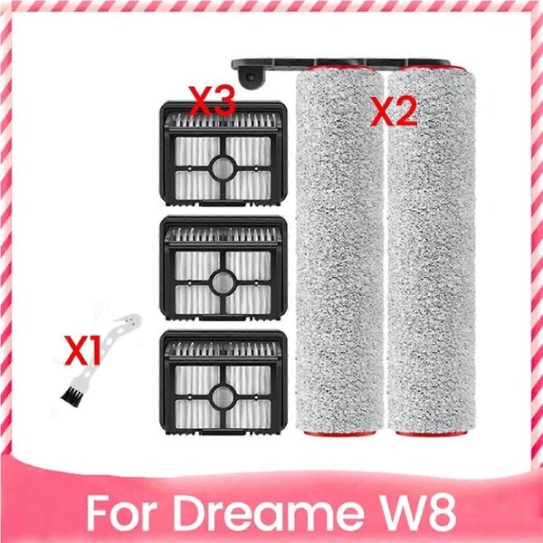 Brush Roller and HEPA Filter Set for W8 Cordless Dry and Wet Vacuum Cleaners Parts Roller Brush Filters