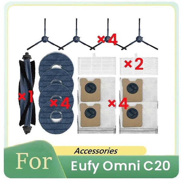For Omni C20 Sweeping Robot Accessories Cleaner Parts Replacement Main Side Brush Mop Filter Set Dust Bag