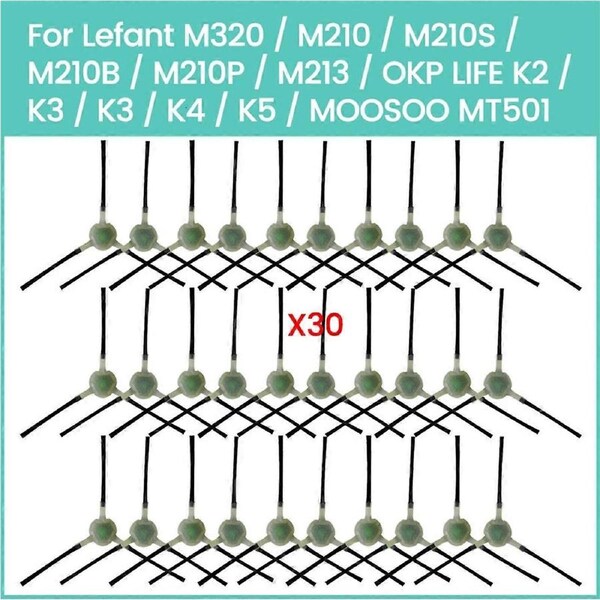 30PCS Vacuum Side Brush Replacement for M210 M210S M210B M213 Vacuum Spare Parts 3- Side Brush