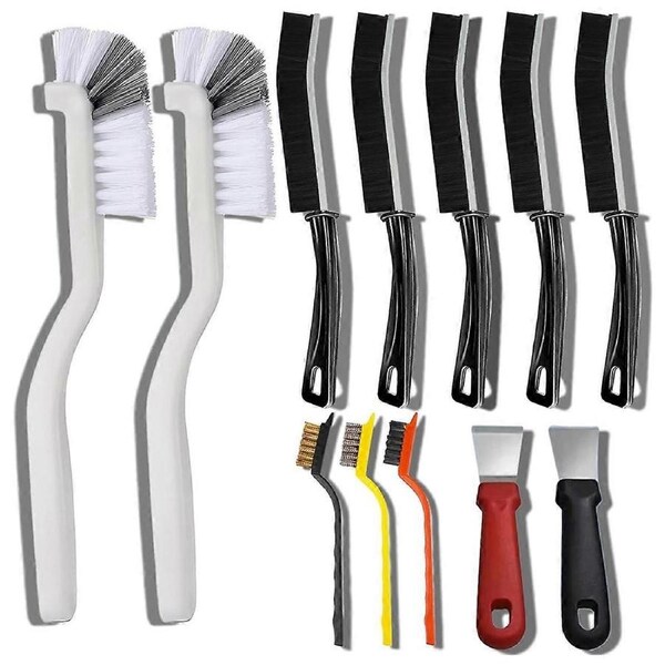 12Pcs Crevice Brushes for Cleaning Crevice Cleaning Brush Set Hard Bristle Crevice Cleaning Brush Supplie