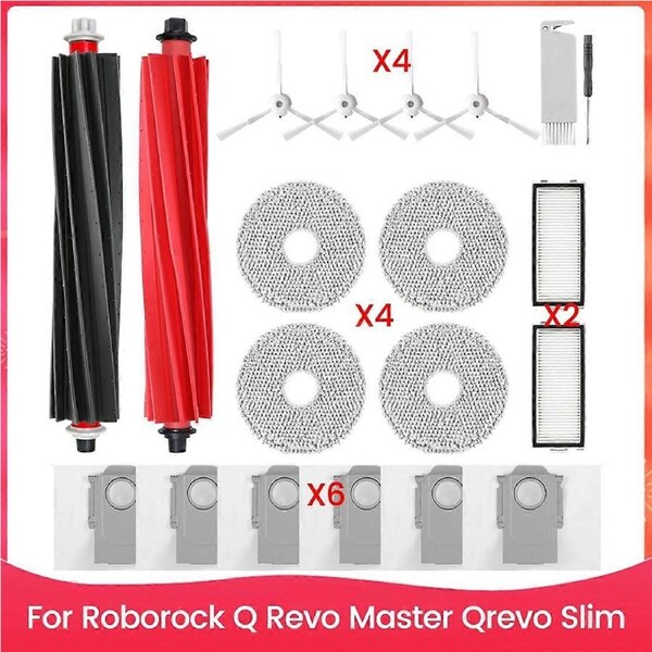 For Q Master, Qrevo Slim Robot Vacuum Main Side Brush HEPA Filters Mop Pads Dust Bags Accessories Kit