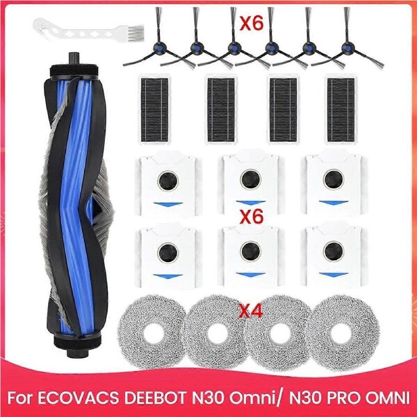 For N30 Omni/ N30 PRO OMNI Robot Vacuum Replacement Parts Main Side Brush Hepa Filter Mop Cloth Dust Bags