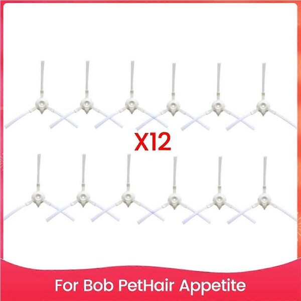 12Pcs Replacement Side Brushes for BObsweep for PetHair Appetite Robot Vacuum, Edge-Sweeping Brushes Accessories
