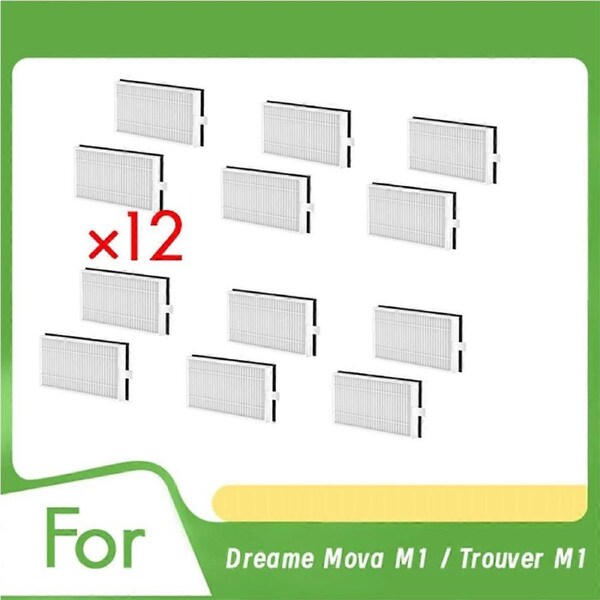 12Pcs Cleaner Filter for M1 / Trouver M1 Filter Cleaner Parts Replacement Sweeping Robot Accessories