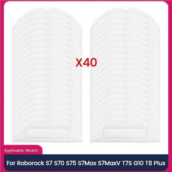 40PCS Disposable Mop Cloths for S7 S70 S75 S7Max S7MaxV T7S G10 T8 Plus Mop Pads Vacuum Robot Mop Rags Parts