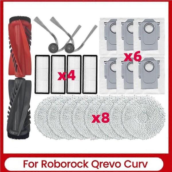 22PCS for Roborock Qrevo Curv Robot Vacuum Cleaner Parts