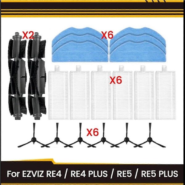 20PCS for EZVIZ RE4 / RE4 PLUS /RE5 /RE5 PLUS Vacuum Cleaner Parts
