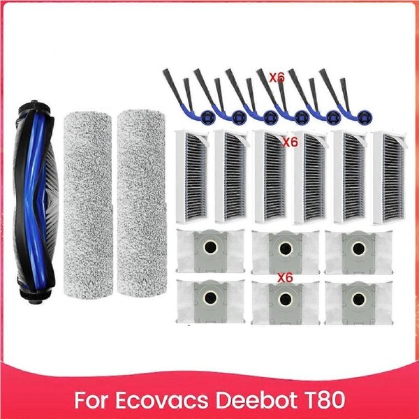 21PCS Replacement for Ecovacs Deebot T80 Vacuum Cleaner Spare Parts
