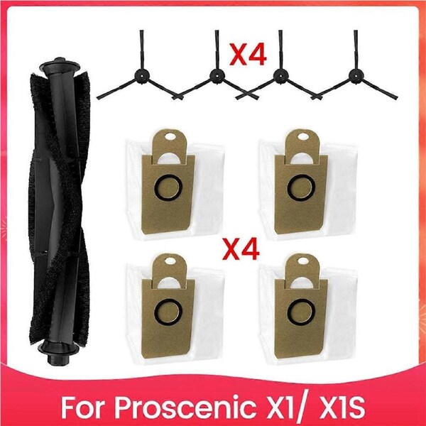 For Proscenic X1/ X1S Vacuum Parts Main Roller Side Brush Dust Bag