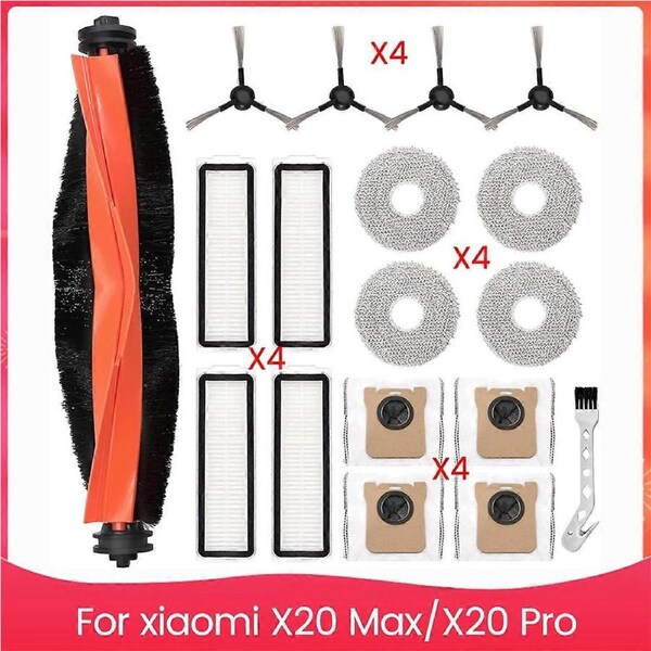 for Xiaomi X20 Max, X20 Pro Main Side Brush Mop Dust Bags