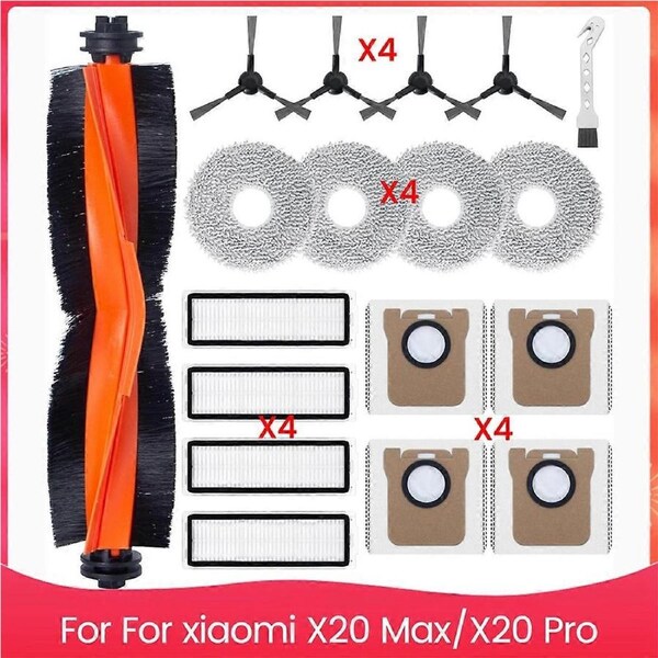 For Xiaomi X20 Max/X20 Pro Main Side Brush HEPA Filters Mop Pads