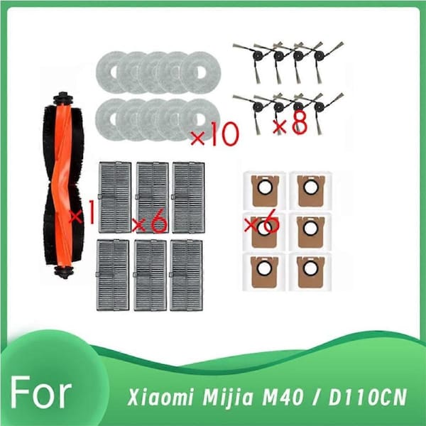 31 Pcs for Xiaomi Mijia Robot Vacuum Brush Filter Mop Pad Dust Bag