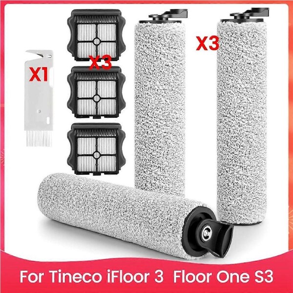 Roller Brush Replacement for IFloor 3, Floor One S3 Cordless Vacuum Cleaner Brush Rollers and Hepa Filters