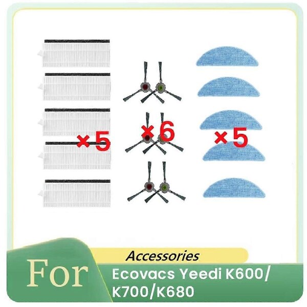 16 Pcs for K600/K700/K680 Sweeping Robot Accessories Cleaner Parts Replacement