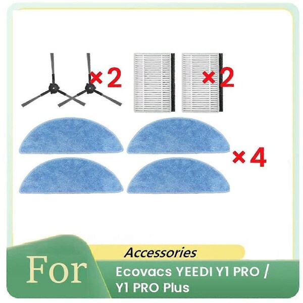 8 Pcs For Y1 PRO / Y1 Robot Vacuum Cleaner Parts Replacement Filter Side Brush Rag