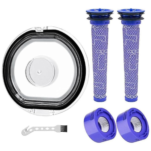Dust Bin Lid & Post& Pre Filters Replacements for V8 Animal Absolute Cordless Stick Vacuum Cleaner
