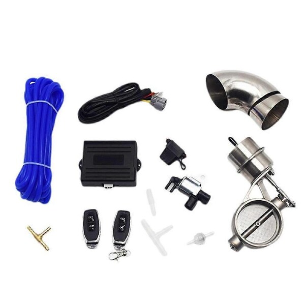 Universal Exhaust Cutout Vacuum Pump Vacuum Valve Control Unit+Exhaust Vacuum Solenoid Valve with Remote Control 63MM
