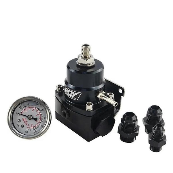 AN8/8/6 Fuel Inject Regulator with Boost Gauge High Pressure 8AN BLACK