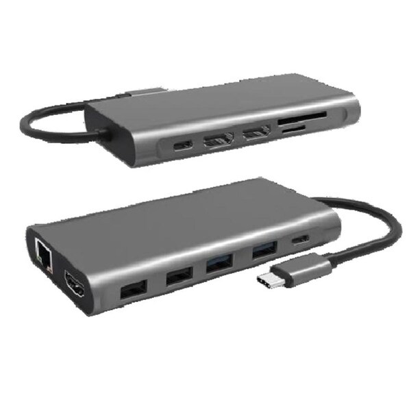 Cygnett Unite 12-in-1 USB-C Multiport Hub Adapter Dock 4xUSB-A 2xUSB-C(100W PD/3.0)3xHDMI(60Hz/30Hz) 1xMicro SD,2Years Warranty