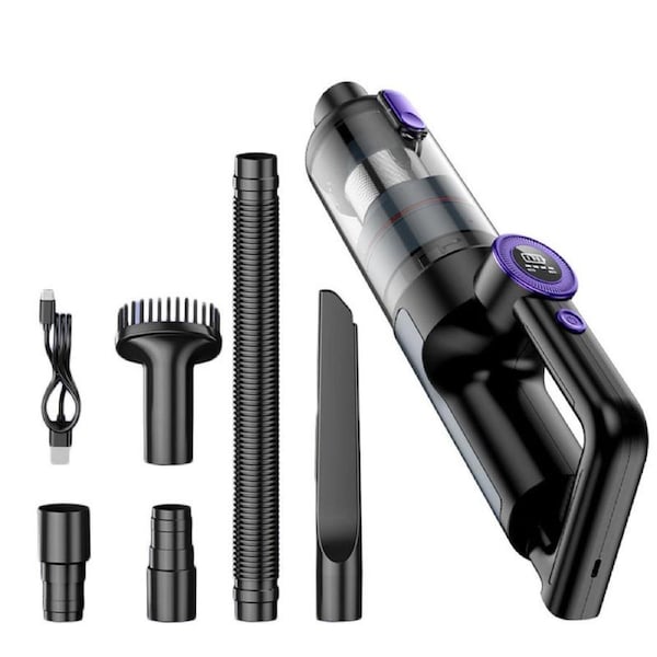 Nevenka Handheld Vacuum Cordless with LED Light Strong Suction for Home Car-Purple