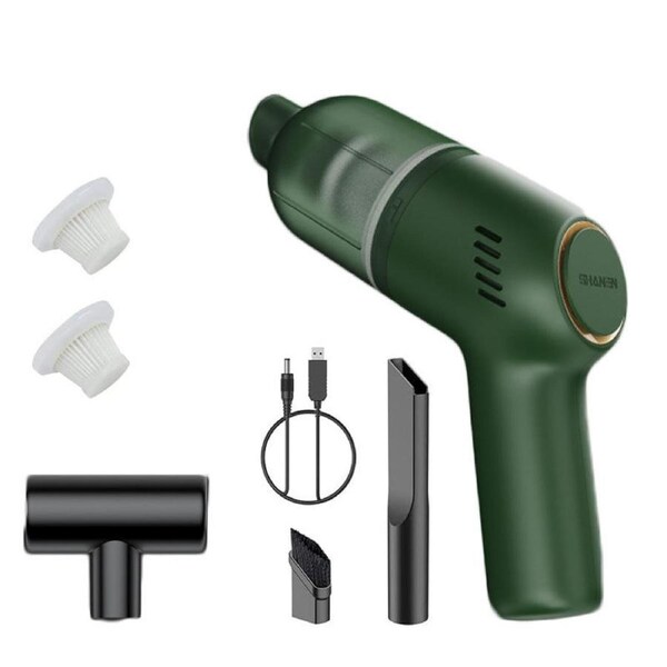 Nevenka Mini Vacuum Cleaner Rechargeable with Strong Suction for Home Car-Green