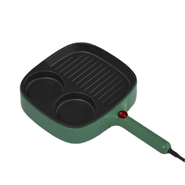 Nevenka 3-In-1 Electric Griddle for Steaks Sandwich Non-stick Frying Pan-Green