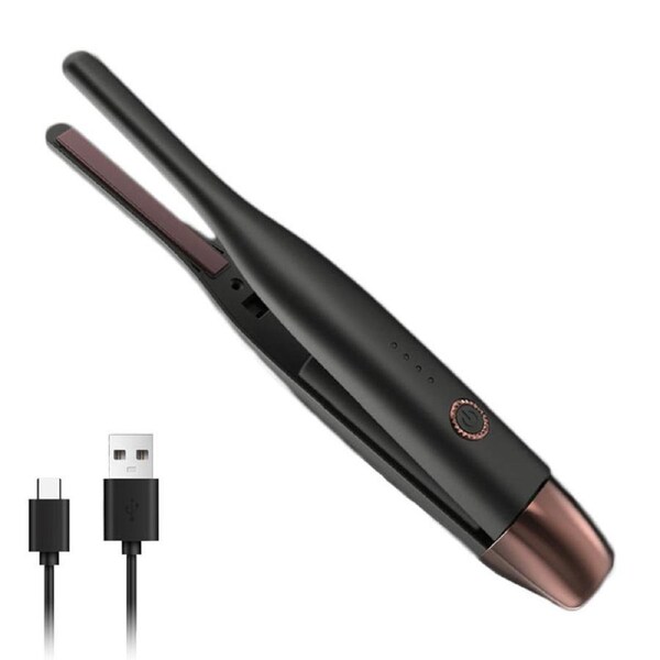 Nevenka Cordless Hair Straightener 4 Temps 10s Fast Heat Up for Travel-Black