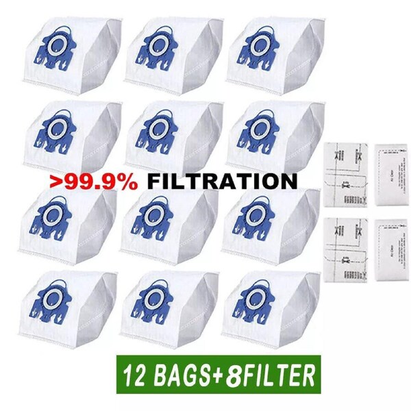 12X Replacement Miele Vacuum Cleaner Bags For FJM 3D Compact C1 C2 S4 S6 S291 S6220 S6210