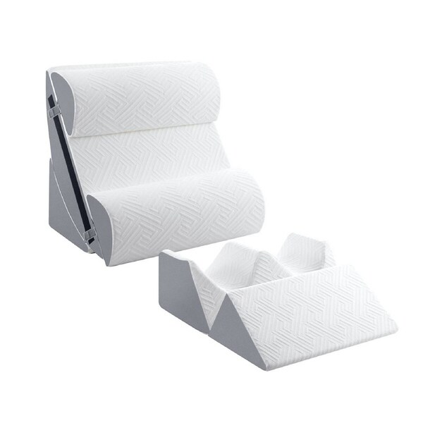 Bedding Wedge Pillow Bed Cushion Foam Back Neck Head Support Lumbar Leg Elevation Raiser Adjustable Triangle Rest Sleep Reading Cotton Fabric 6PCS Set